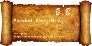 Bacskai Bottyán névjegykártya